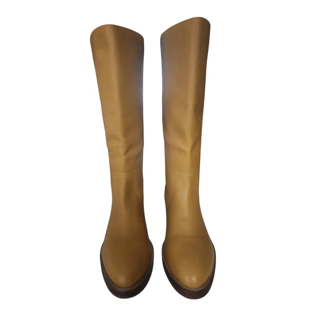 Frye Camryn NWT Pull On Boots Banana Leather Tall Knee-High Equestrian Size 10